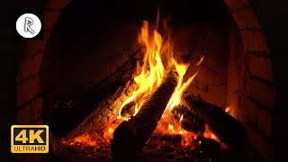 🔥 Crackling Fireplace w/ Snowstorm &amp; Howling Wind Outside | Nature Sound for Sleep, Insomnia 4K