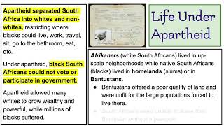 Apartheid Notes