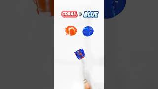 Coral Vs Blue Colour Color Mixing