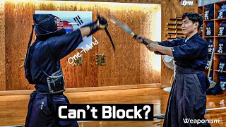 Can't block a TWO-handed sword with one hand?