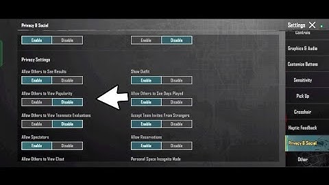 HOW To Enable And Disable View Popularity 💖 || Popularity Kese Hide Kare BGMI Me