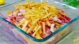 Хочется съесть сразу ВЕСЬ! Необычный САЛАТ из обычных продуктов за 5 минут на Новогодний стол! Хочется съесть сразу ВЕСЬ! Необычный САЛАТ из обычных продуктов за 5 минут на Новогодний стол!