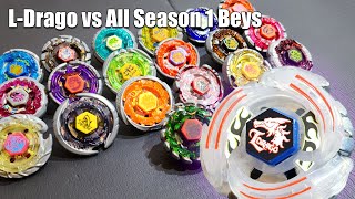 Beyblade Lightning L-drago vs All Season 1 Beys