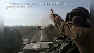 Russian Arty Towing Vehicule Rolls Right Into An Ukrainian Convoy   Ukraine POV