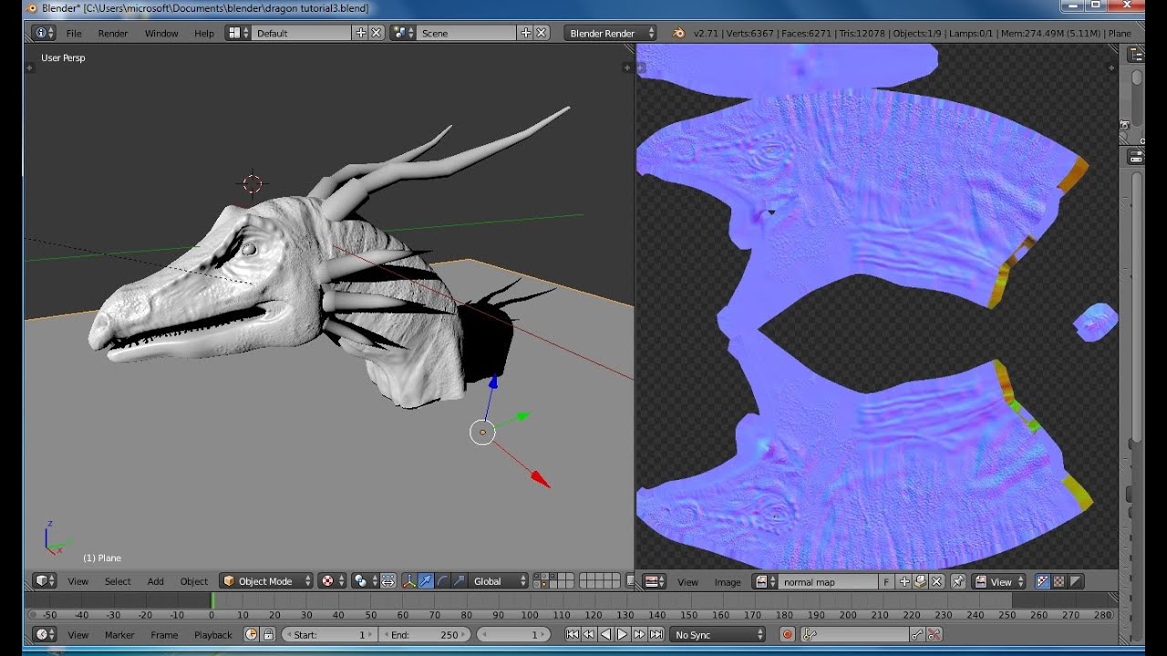 tutorial blender crear normal map a partir de modelo high poly - YouTube