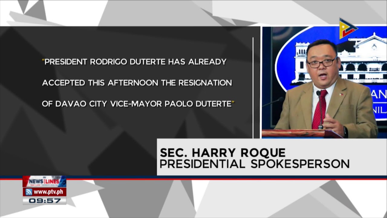 President Duterte accepts son's resignation as Davao City Vice Mayor