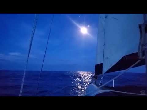 Night watch sailing a yacht in the South Pacific Copyright May 4, 2022