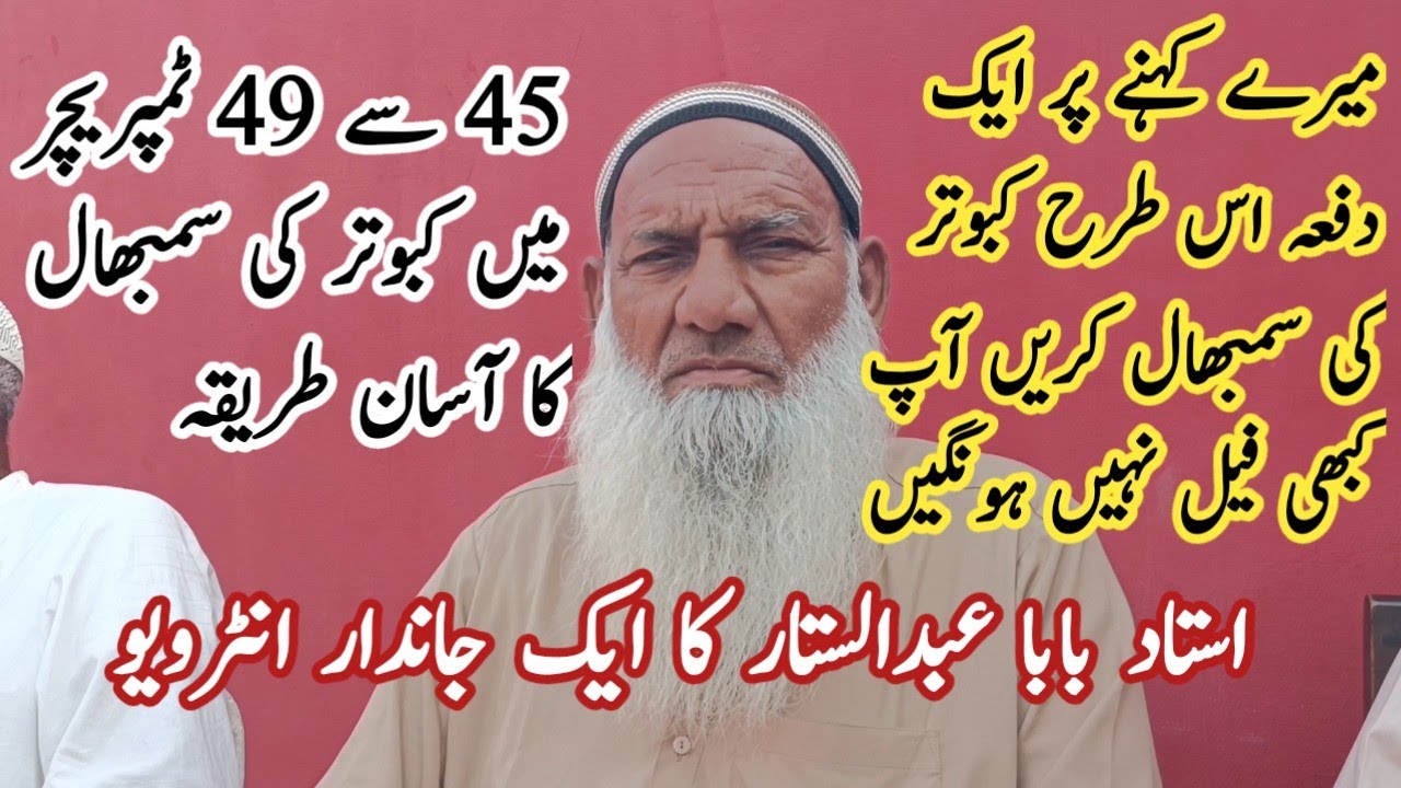 Ustad Baba Abdul Satar Na Kbotar Ki Mukamal Khurak Or Pani Ko Set Karny Ka Tarika Bta diya