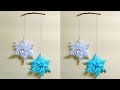 Simple paper snowflake wall hanging diy easy paper craft tutorial wall decoration ideas