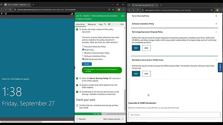 Lab18 Understanding security baselines