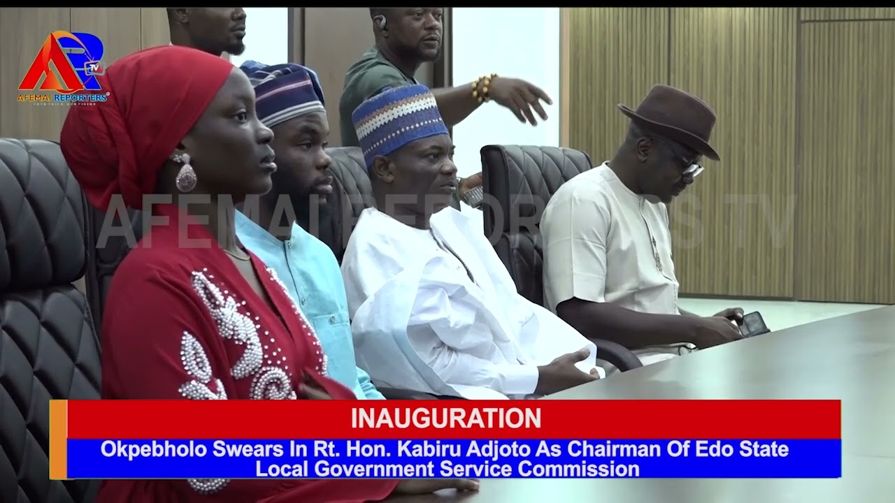 Okpebholo Swears-In Rt Hon Kabiru Adjoto as Chairman Edo State Local Government Service Commission