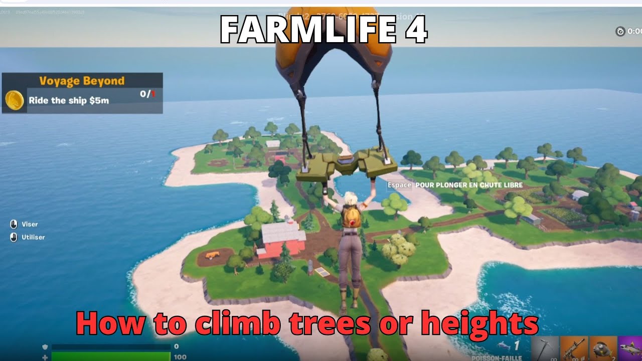 How to climb trees or heights to collect piglets on farmlife4 FORTNITE