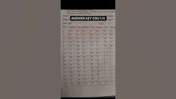 MATH ANSWER KEY 030/1/4