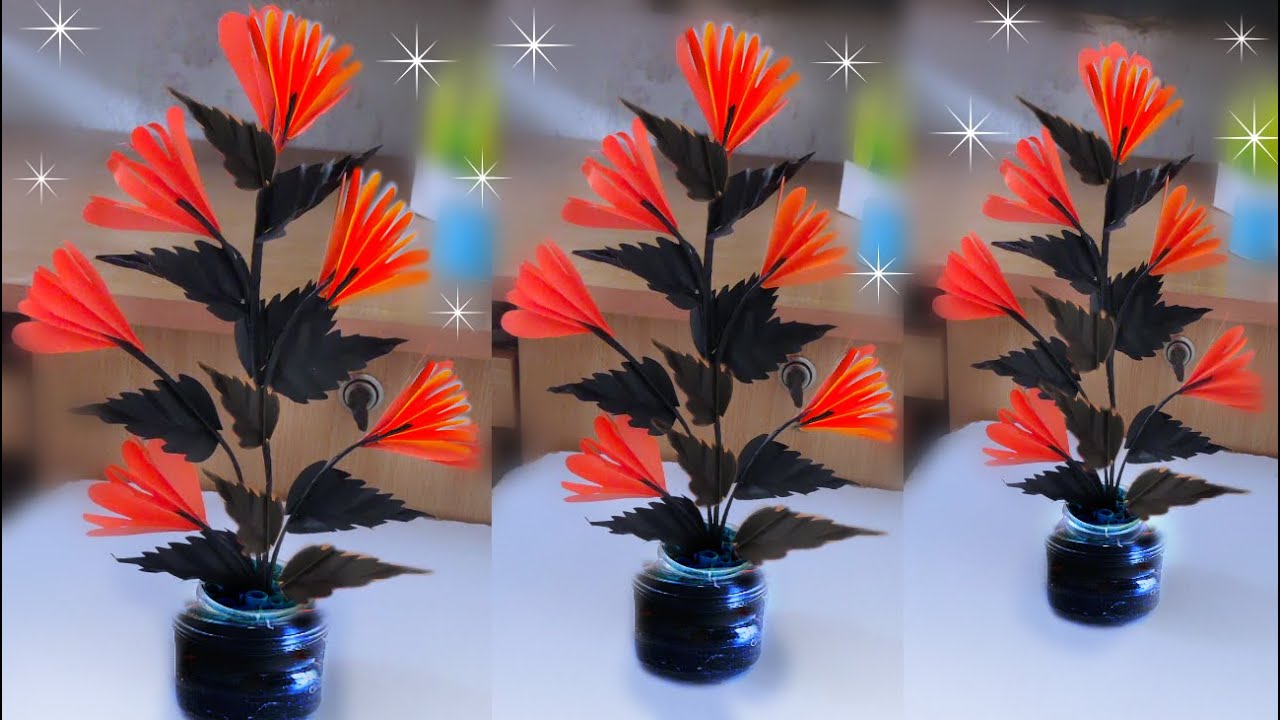 how to make a beautiful flower for home decoration / how to make flower
