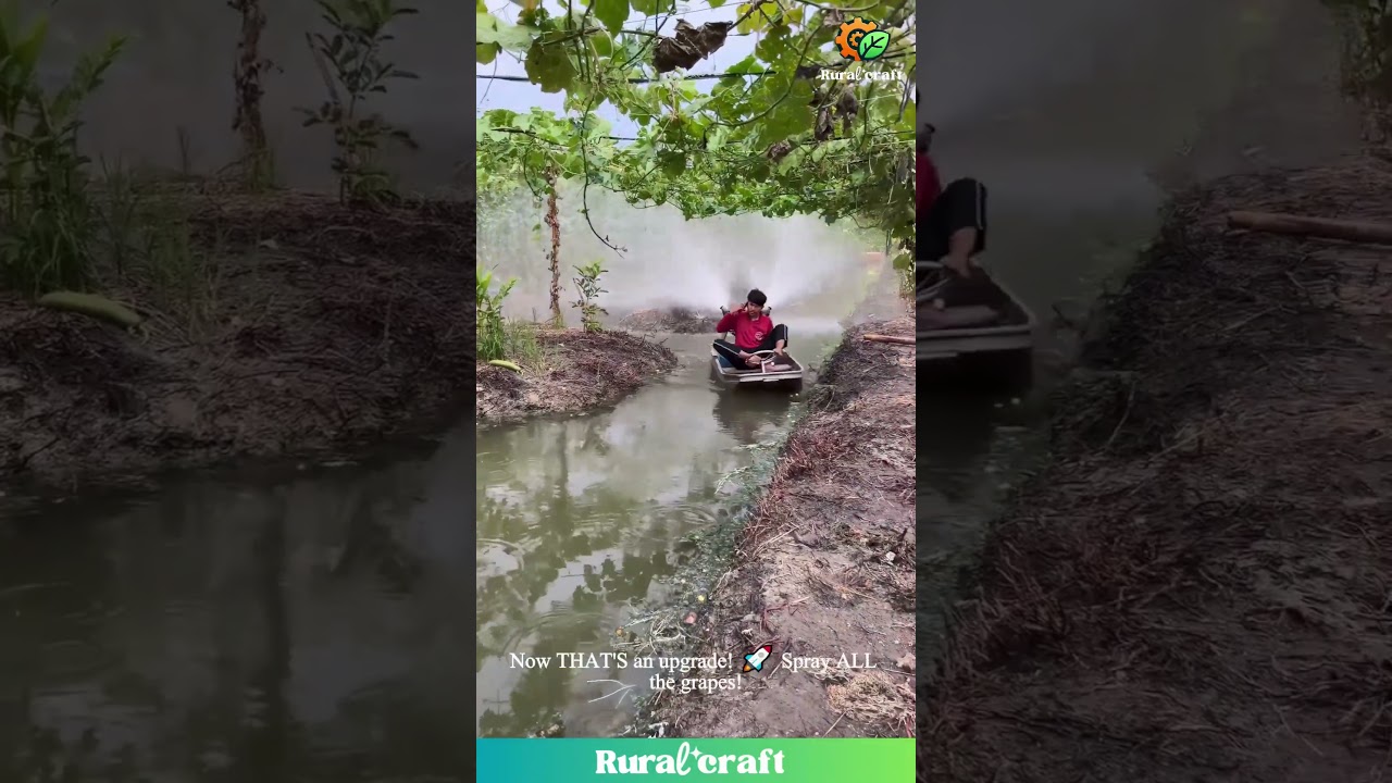 Grape Spraying by BOAT?! 🛶🍇 This Farmer is Living in 3024! 😂 
