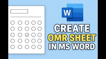 🎯 How to Create OMR Sheet in MS Word | Step-by-Step Tutorial