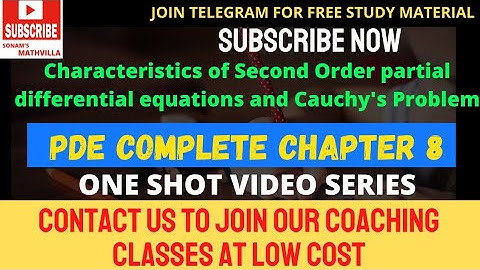 Chapter 8 Partial Differential Equations | Characteristics of Second order PDE | B.sc 2nd Year Maths
