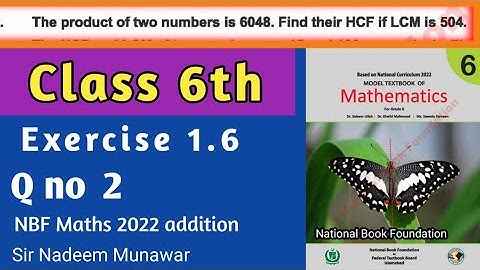 Class 6 exercise 1.6 Q no 2 NBF Maths Ex 1.6 Federal Board Maths Grade 6 | Sir Nadeem Munawar