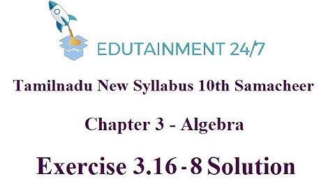 10th std Maths|Exercise 3.16 - 8|Quadratic graph|Algebra|TN Samacheer Syllabus 2020|Ex 3.16|Sum 8