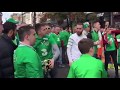 The moment Irish football fans have their football confiscated by police