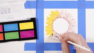 Sunflower speed drawing with makeup