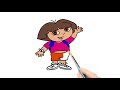 how to draw Dora for kids | Toddlers Kids