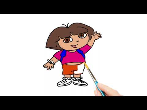 Dora the explorer coloring pages | How to draw Dora buji - YouTube