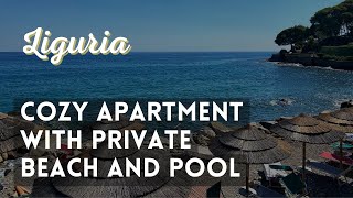 Cozy apartment with private beach and pool  Bordighera  Liguria  Italy