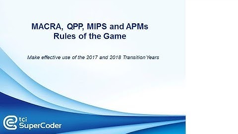 MACRA, QPP, MIPS and APMs Rules of the Game