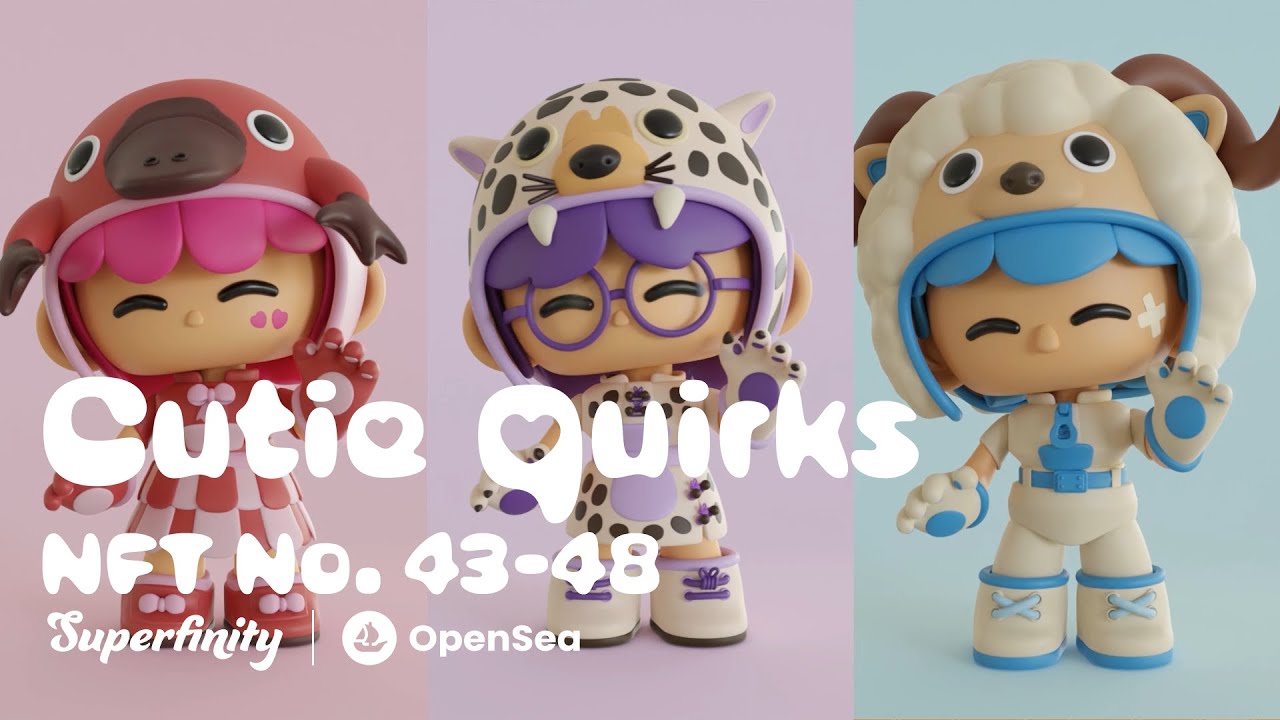 Chibi NFT art on OpenSea market | Cutie Quirks Collectibles No. 43-48
