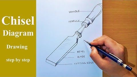 Chisel diagram || how to draw firmer chisel step by step || chisel drawing