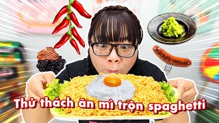 Thử Thách Ăn Mì Trộn SPAGHETTI Với Những Loại Topping Siêu Ngon 🥩🍗🍔🌭