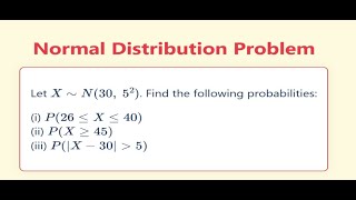 Normal Distribution Problem Solved | Find Probabilities using Z-Score (Mean = 30, SD = 5)