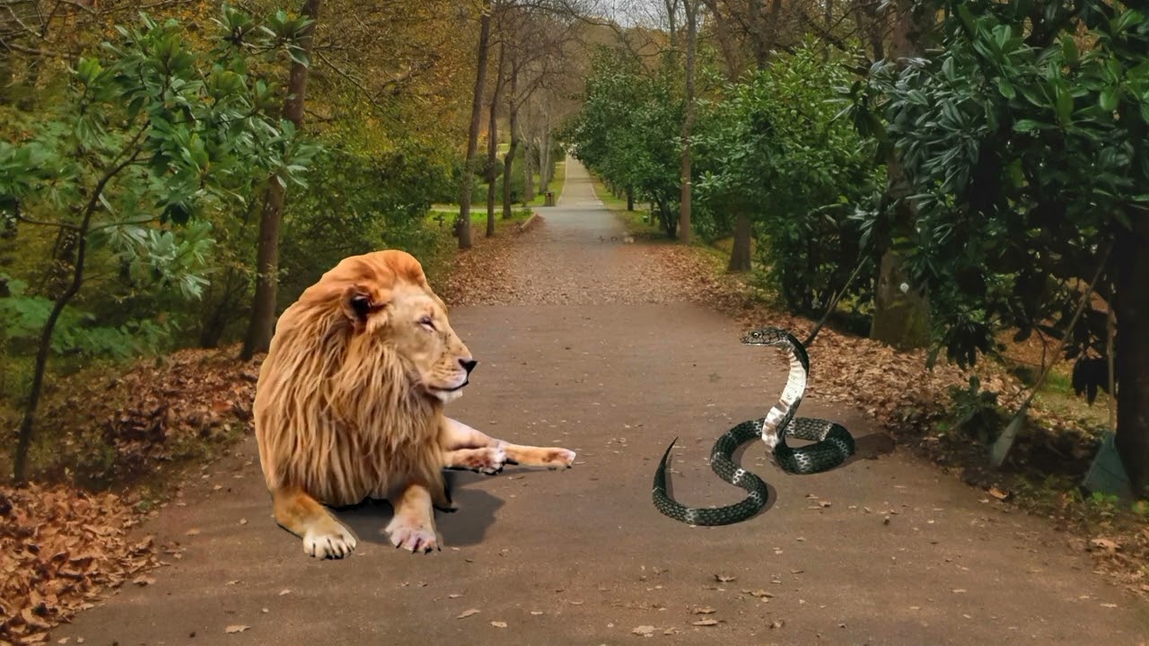 Cobra vs. Lion: Unbelievable Encounter in the Jungle Park!