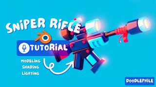 Sniper Rifle 3D Illustration - Blender Tutorial