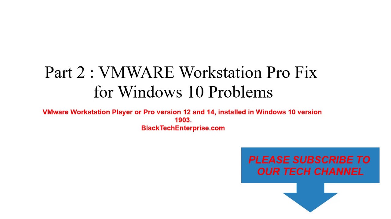 VMWARE Workstation PRO FIX For Error On Start YouTube Vmware workstation pro fix for error on start youtube