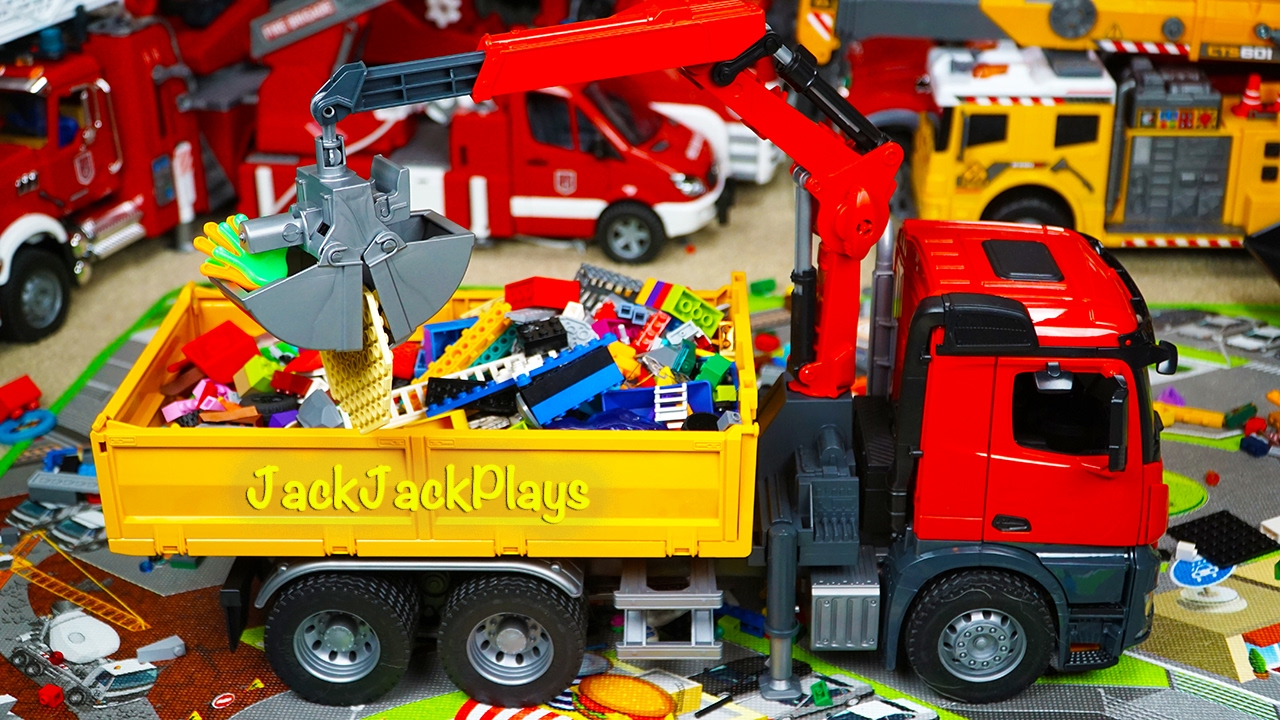 SURPRISE Crane Toy Unboxing! Bruder Construction Truck Play