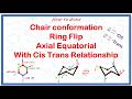 How to draw Ring Flip and Axial Equatorial with Cis Trans relationship?