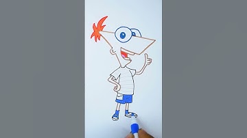 Disney’s Phineas Coloring for Kids | Easy Cartoon Art #shorts