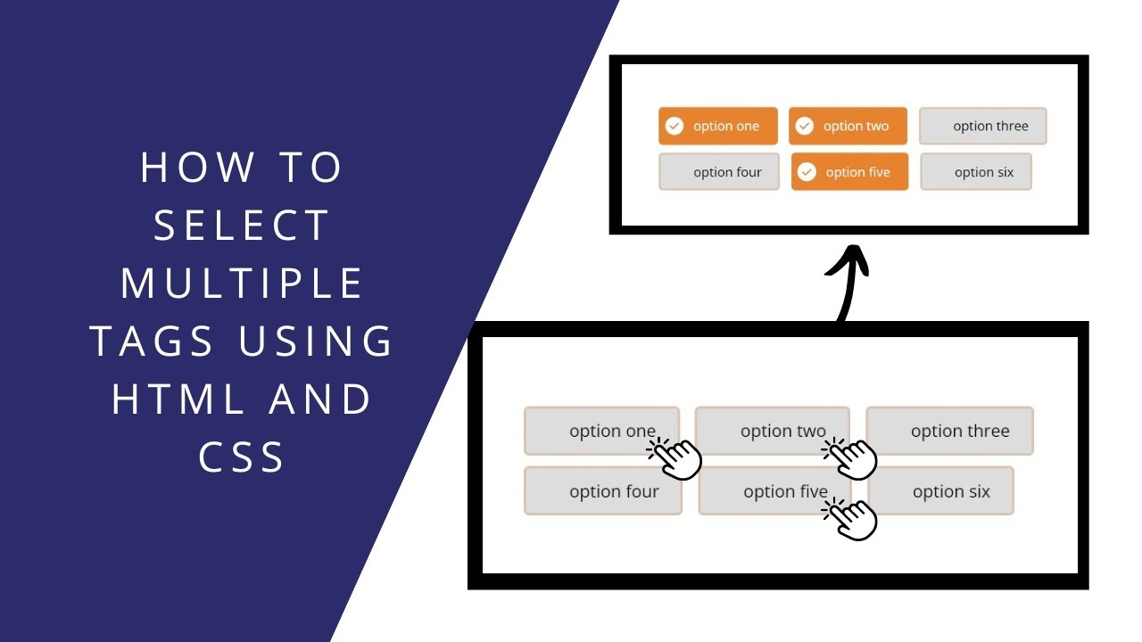 How to select multiple tags using html and css - YouTube