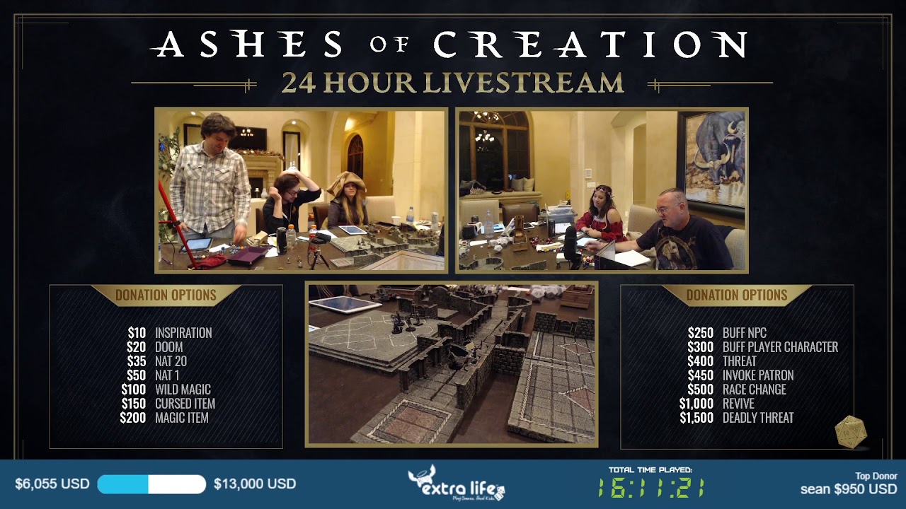 Ashes of Creation Extra Life 24 Hour Live Stream - Hours 16 to 24