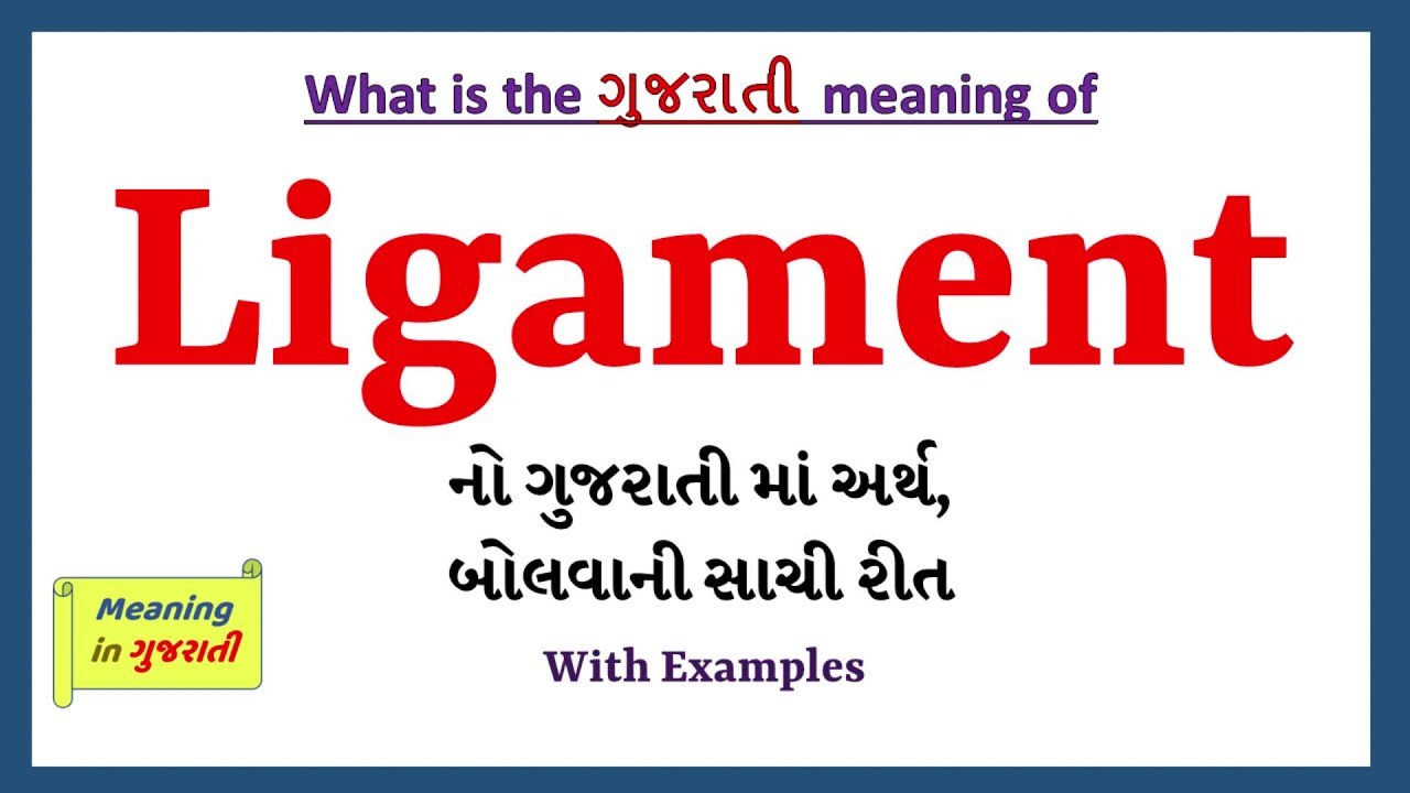 Ligament Meaning in Gujarati Ligament નો અર્થ શું છે Ligament in