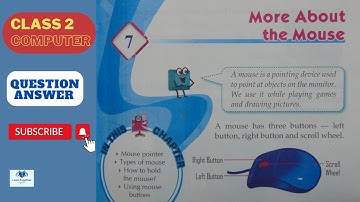 Computer || Class 2 || Chapter 7 || More About Mouse Q&A
