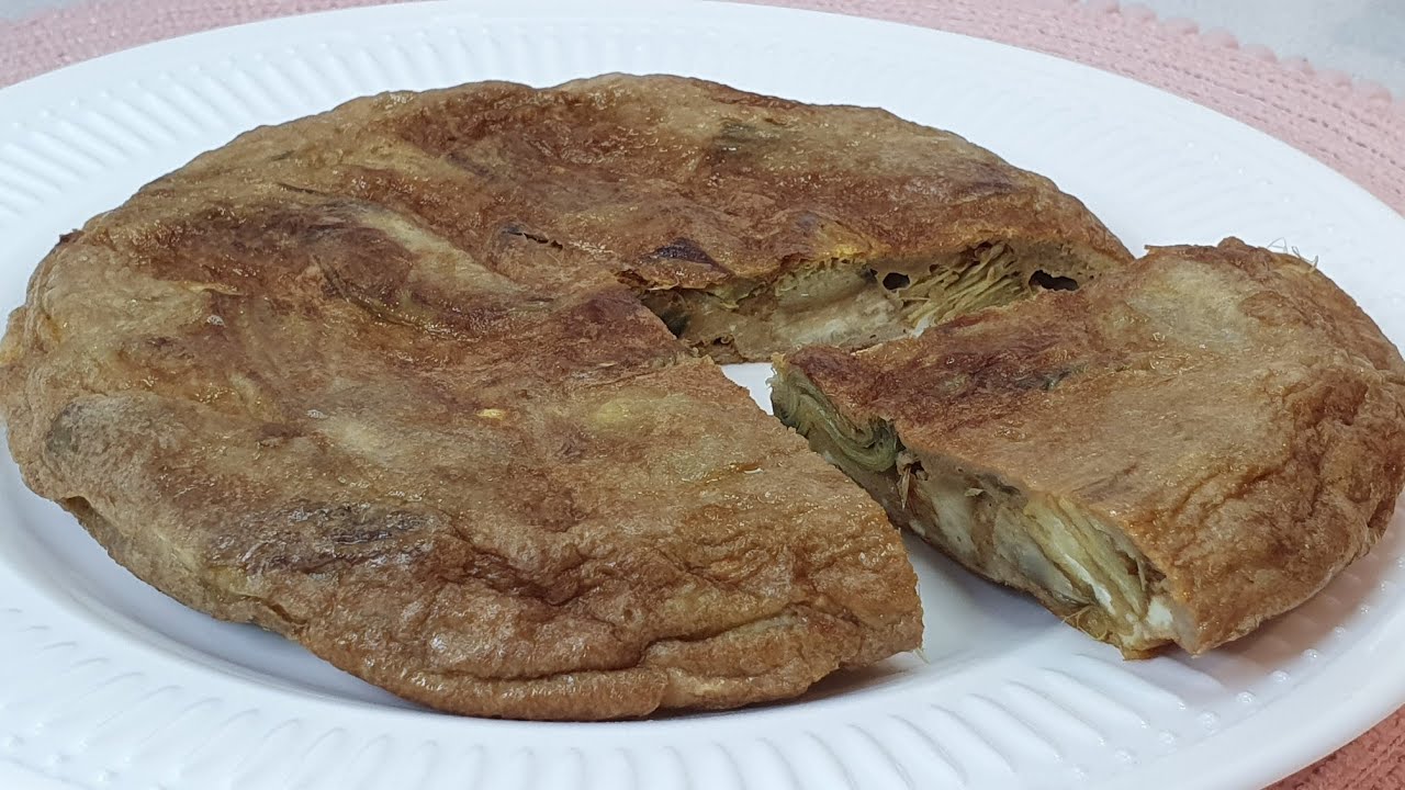 TORTILLA DE ALCACHOFAS.  Receta fácil! #nuberosaylila #tortilla