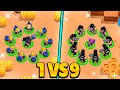 1 MORTIS vs 9 DYNAMIKES, 1 SHELLY vs 9 BULLS and MORE! 9v1 Minigame vs SUBS