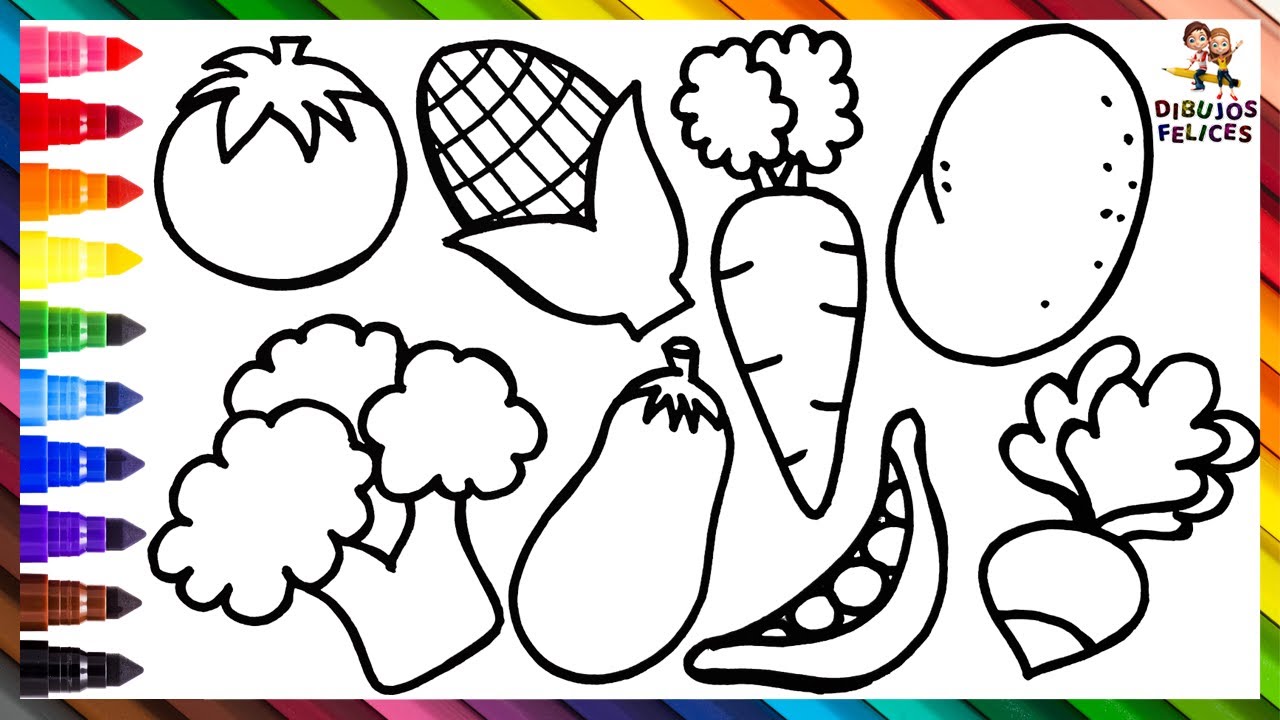 Dibuja y Colorea Verduras 🍅🌽🥕🥔🥦🍆Dibujos Para Niños - thptnganamst.edu.vn