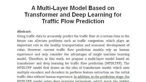 A Multi Layer Model Based on Transformer and Deep Learning for Traffic Flow Prediction