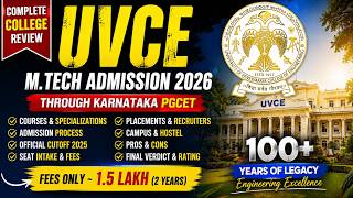 🔥 UVCE M.Tech Admission Review 2026 | Cutoff, Placements, Fees, Seat Matrix | Karnataka PGCET screenshot 1
