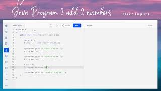 Java Programming - To add two numbers (user input)