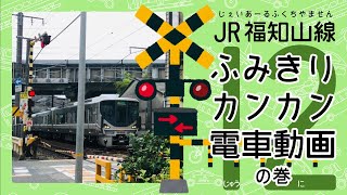 【踏切】ふみきり カンカン JR西日本 福知山線 電車走行動画 おまけ映像 救急車通過 ／ RailroadCrossing（踏切カンカン動画：Vol.12）